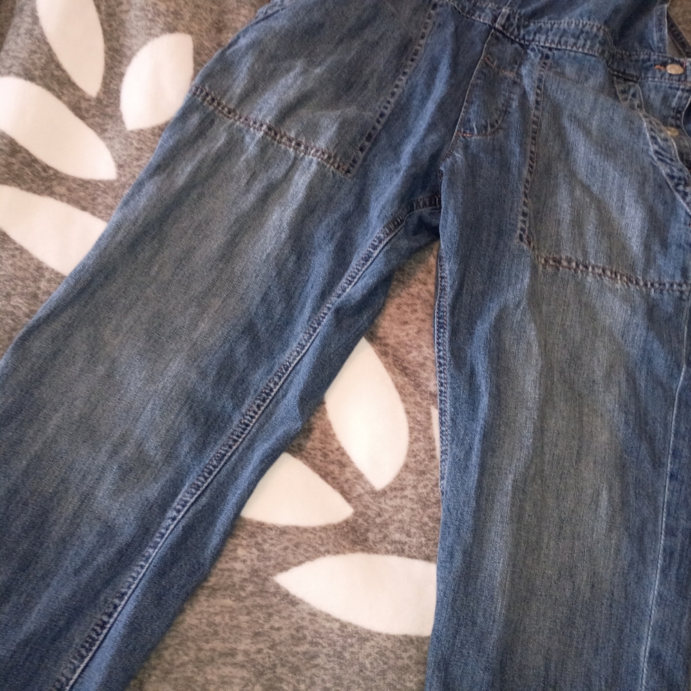 Vintage Y2K Gap Cropped Bibs Overalls Wide Leg S 4 - Picture 2 of 5